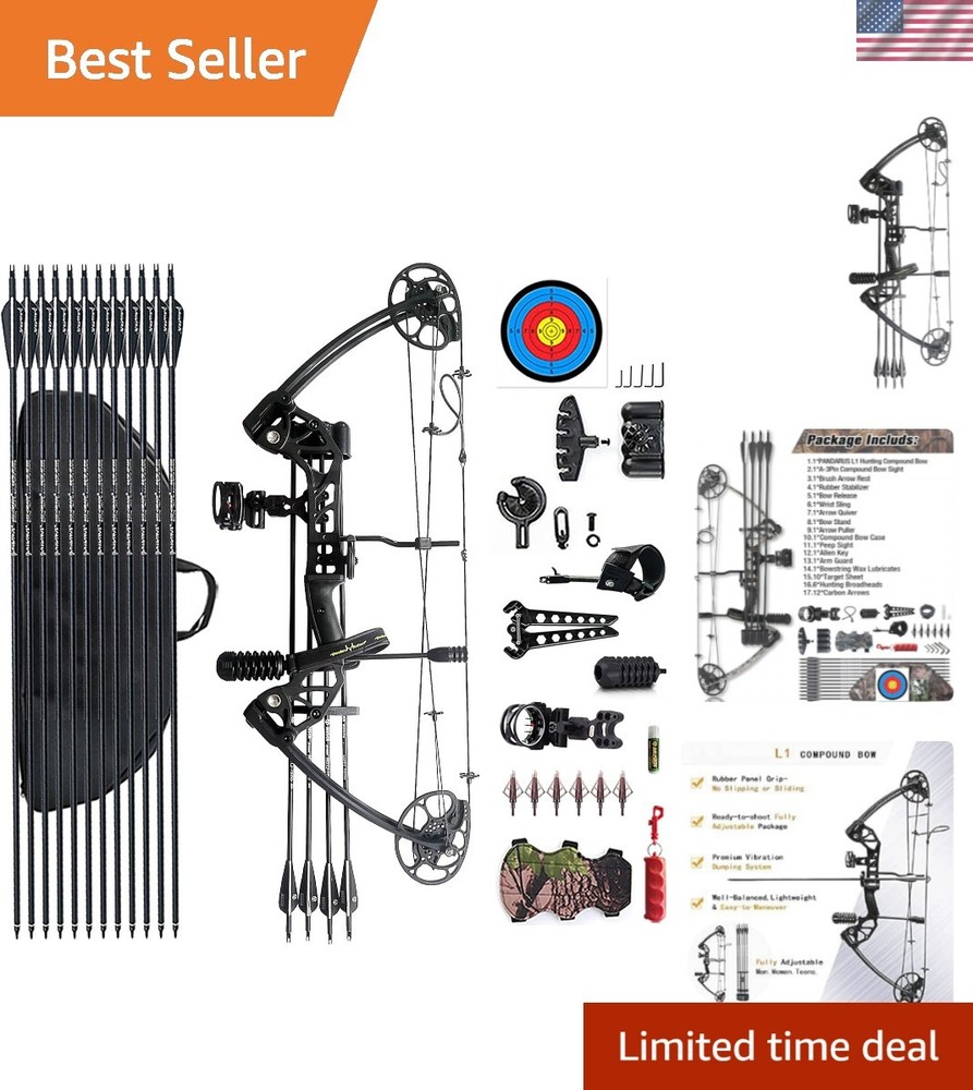 Complete Compound Bow Package: 0-70 lbs Draw Weight for All Skill Levels