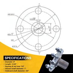 4 Lug 1″ Live Axle Adapter Hub for Go Kart Cart ATV Quad Trailer – 4″ x 4″