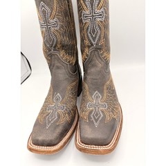 Corral Teens Western Boots 4.5T Wing Cross Brown Leather Square Toe A1032