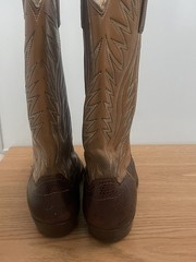 Dan Post Brown Leather Western Cowboy Boots Pointed Toe Stitched Shaft 9