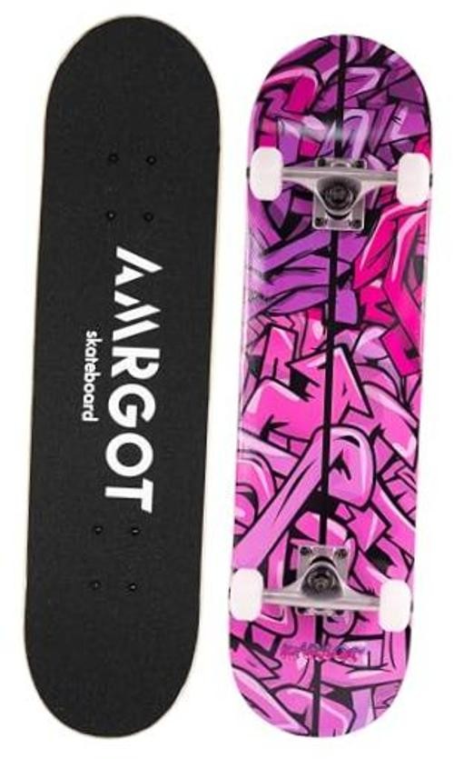 Skateboards for Beginners,31 * 8 inches Complete Skateboards Purple Graffiti