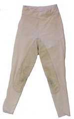 Equissentials White leather seat Equestrian riding tights, size 28