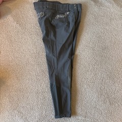 Ariat Pro Series Olympia Equestrian Breeches Womens 30×25 Grey Knee Patch