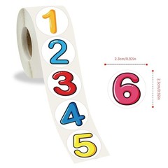 40Pcs Random 1″ Cute Numbers Stickers DIY Party Round Labels
