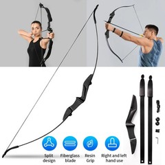 53″ Recurve Bow&6 Arrows Archery 40lbs Bow Kit for Adults/Youth/Teens Beginner