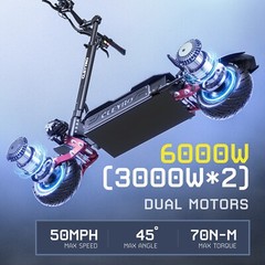 Tifgalop Electric Scooters Adult w/Seat 50MPH 6000W Off Road E-Scooter Folding