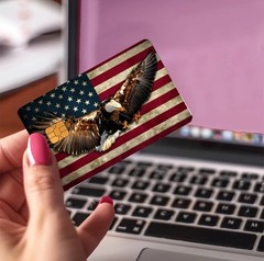 Eagle USA FLAG Patriotic Credit Debit Card Skin Cover Sticker 1PC