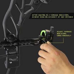 Archery 5Pin Sight Compound Bow .019″ 4X 6X 8X Lens Micro Adjustable Hunt RH LH