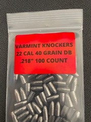 22 CAL 40 GRAIN DISH BASE .218″ SLUG / PELLETS FROM VARMINT KNOCKERS