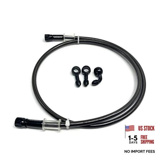 AN3 28 90 Degree M10 Stainless Steel Braided Motorcycle 60 cm (23.6 inches)