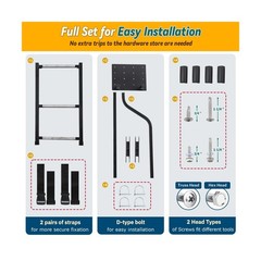Tailgate Ladder for Pickup Truck, Universal 34″-42″ Height Adjustable Tailgat…