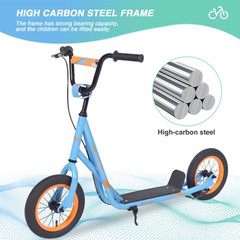 Kick Scooter Bike for 6-12 Years-Old Kids with Adjustable Handlebar, 12 In. Infl