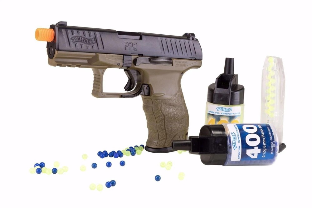 Airsoft Spring Pistol WALTHER PPQ Combat Kit – 15 Rounds 300 Fps 6 mm – Umarex