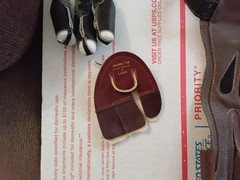 Leather 3 Finger Archery Shooting Glove Tab Tan Brown Adjustable Large x large