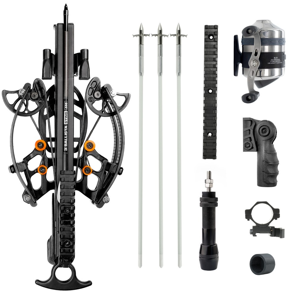 BALLISTA Bowfishing All-in Bundle: BAT Reverse Crossbow BL25 Reel Arrows & More