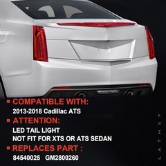 LED Tail Light Assembly Compatible with 2013-2018 Cadillac ATS Left Driver Side