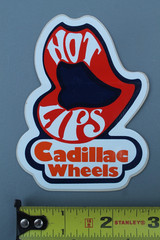 Cadillac Wheels Hot Lips Sexy Red White 70’s Z1A Vintage Skateboarding STICKER