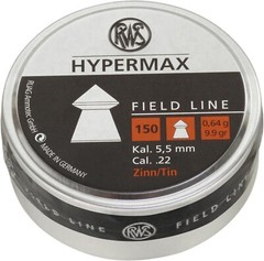 RWS Field Line 150 Count HYPERMAX Pointed Lead-Free 5.5mm .22 Caliber Pellets