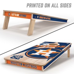 Astros Cornhole Boards Houston 2×4 Regulation Foldable Legs Resin Bags