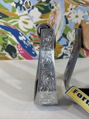 Formay Equine 4-3/4” Western Padded Engraved Aluminum Stirrups 3″ Neck, 2″ Tread