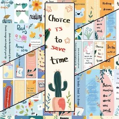 12Pcs Random Inspirational Quote Cartoon Reading Bookmarks Gift Present