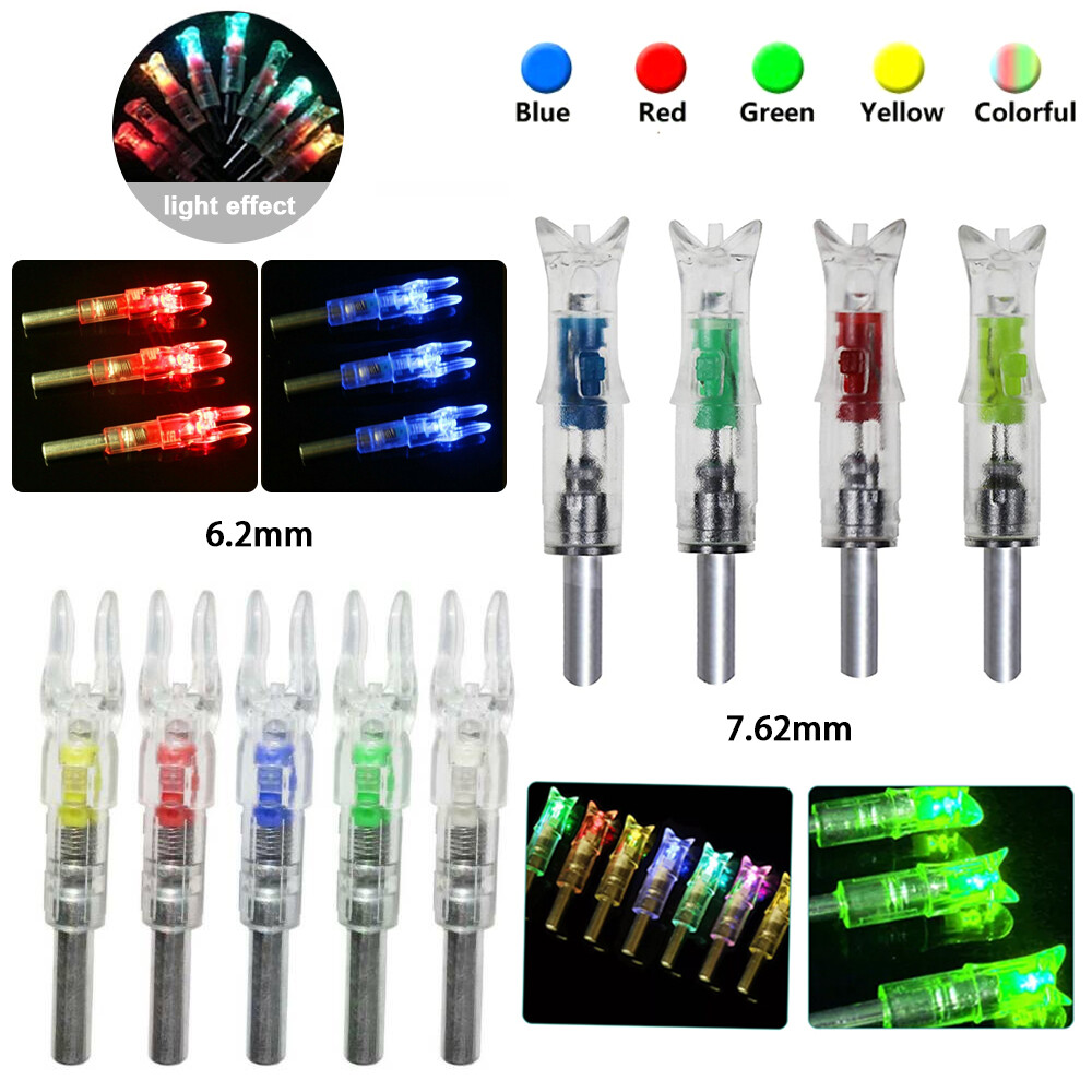 6Pcs Automatically Archery Arrow Lighted Nock for ID 6.2mm/7.62mm Crossbow Bolt
