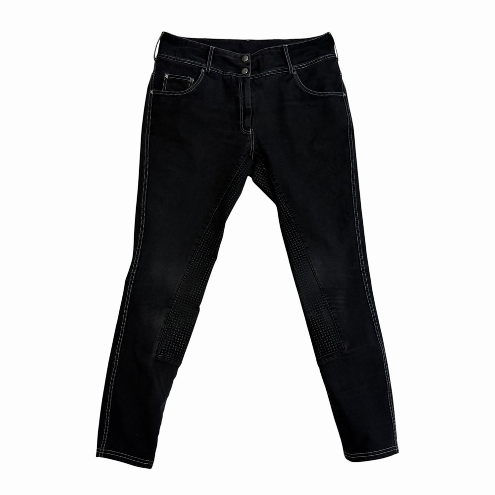Women’s Sz 30 R Goode Rider Black Vogue Riding Jeans Full Seat Breeches #14902