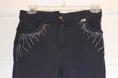 Montar Femke Crystal Breeches Full Seat Grip Size Eur 36 Navy Blue Dressage