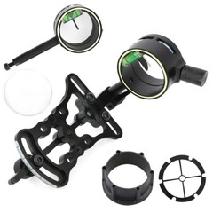 Archery Sight Compound Bow Single 1 Pin 4X 6X 8X Lens 0.019″ Adjustable Hunting