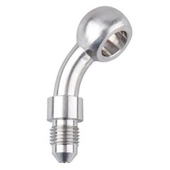 45 Degree Stainless Steel 3AN Male to0mm M0 Banjo Brake Hose 45 degree 1