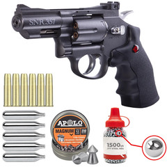 Crosman SNR357 .177 Cal Air Pistol CO2 BB Gun w/ 250 Pellets, 1500 BBs & 5 CO2
