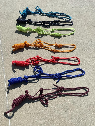 Horse Rope Halter With 7 Ft Lead Rope, Handmade Horse Halter, Free Shipping