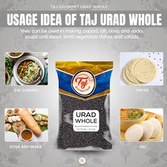TAJ Urad Whole Dal | 2-Pounds | Black Gram