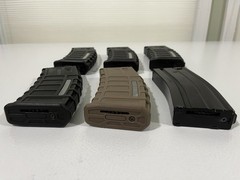 6x M4 / M16 300 Round Hi Cap Airsoft Magazine ACR Type – Black / Tan For Parts