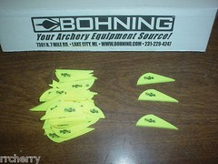 36 Bohning 2″ BLAZER Arrow Arrows VANES Archery NEON YELLOW fl flourescent