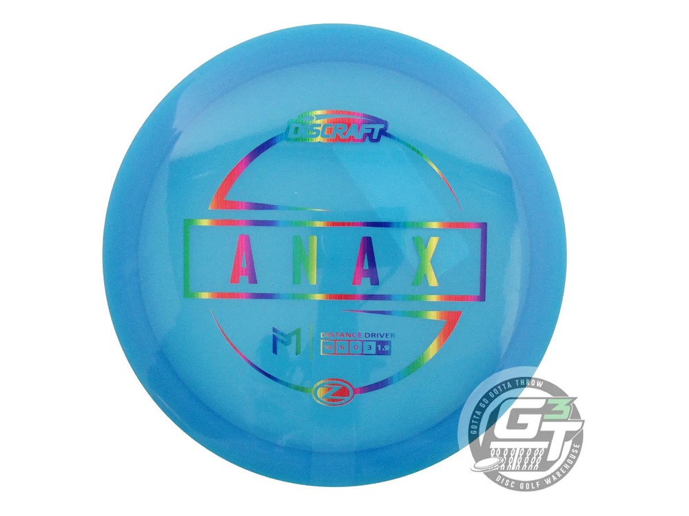 NEW Discraft [McBETH] Z Anax 167-169g Blue Rainbow Laser Foil Driver Golf Disc