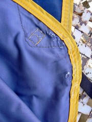 Gore-Tex Turnout Rug Dover Saddlery Classic Cover-Ups 76″ Blue Yellow Trim