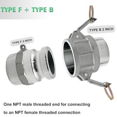 2PCS Type B, Type F, Aluminum Cam Lock Fittings Cam Groove Fitting 2B+2F+2whip