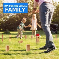 Oak Hardwood Kubb Viking Tossing Game Outdoor Backyard Lawn Throwing Game Set
