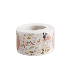 500 Assorted Round Floral Self Adhesive STICKERS Baby Shower Roll DIY LABELS