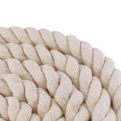 Faxco 10ft Natural Twisted Cotton Rope Strong Triple-Strand Rope for Sports, …