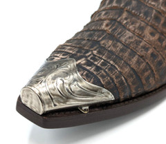 WESTERN COWBOY BOOT TIPS Pair – Silver Engraved Flat Tips CLR OXIDIZED GUN METAL