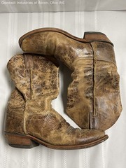 Justin BR733 Distressed Brown Leather Square Toe Western Cowboy Boots Size 8.5 D