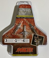 Swhacker Broadheads 2 Blade 125 Grain – 1.75” Cut Deep Six Arrows Bowhunter New!