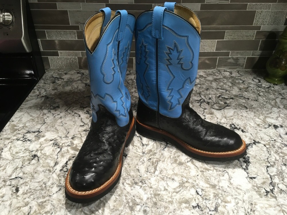 Smoky Mountain Cowboy Boots Blue animal print design size 6.5