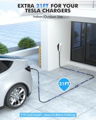 EV Charger Extension Cable for Tesla, Up to 50A 21FT 240V 12KW NACS Extension Ca