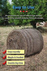 4 * 4ft Heavy Duty Slow Feeding Horse Hay Net – 1.75-inch knotless Design Sav…