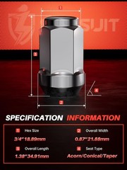 Sposuit M12x1.25 Lug Nuts – Replacement for 2019-2024 Suzuki Ertiga, 1998-202…