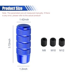 94mm/3.72″ Car Shifter Knob – Weighted Aluminum Alloy Car Gear Shift Stick Blue