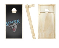 Maine Black Bears Cornhole Set NCAA Licensed Wood Frames Foldable Legs
